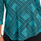 JM Collection Women's Printed Jacquard Top Green Size PP