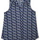 Charter Club Women's Printed V Neck Top Blue Size Large