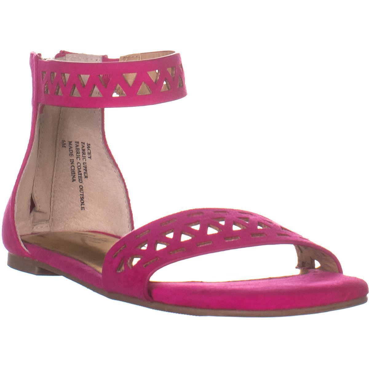 Thalia Sodi Women's Jacey Ankle Strap Flat Sandals Pink Size 6 M