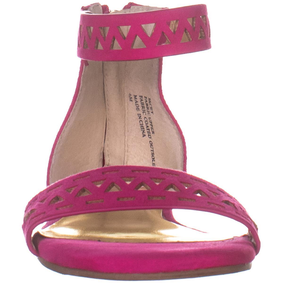 Thalia Sodi Women's Jacey Ankle Strap Flat Sandals Pink Size 6 M