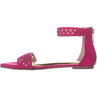 Thalia Sodi Women's Jacey Ankle Strap Flat Sandals Pink Size 6 M