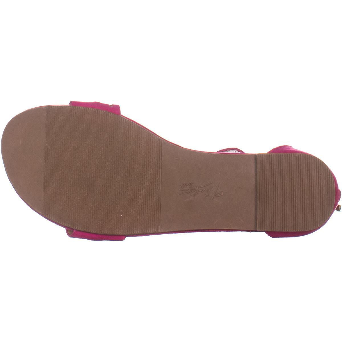 Thalia Sodi Women's Jacey Ankle Strap Flat Sandals Pink Size 6 M