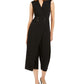 Calvin Klein Women's Embellished Zippered Sleeveless V Neck Jumpsuit Black Size 10
