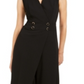 Calvin Klein Women's Embellished Zippered Sleeveless V Neck Jumpsuit Black Size 10