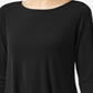 Alfani Women's Blouse Deep 3/4 Sleeve Jersey Top Black Size Small