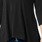 Alfani Women's Blouse Deep 3/4 Sleeve Jersey Top Black Size Small