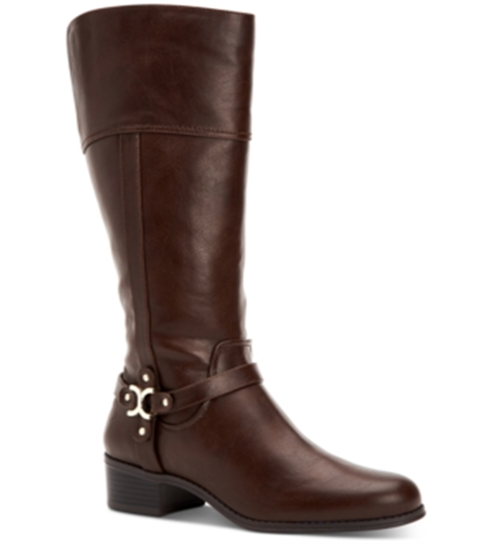 Charter Club Women's Helenn Almond Toe Knee High Fashion Shoes Brown Size 6.0