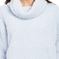 Style & Co Women's Sherpa Cowl Neck Sweater Blue Size M