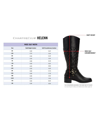 Charter Club Women's Helenn Faux Leather Wide Calf Riding Boots Brown Size 9 M