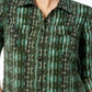NY Collection Women's Printed Utility Shirt GreenSize Petite L
