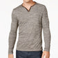 Alfani Men's Textured Space Dyed Stretch Henley Green Size L