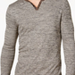 Alfani Men's Textured Space Dyed Stretch Henley Green Size L