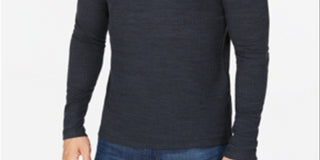 Alfani Men's Textured Space Dyed Stretch Henley Green Size L