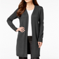 JM Collection Women's Lace up Sleeve Cardigan Gray Size X-Small