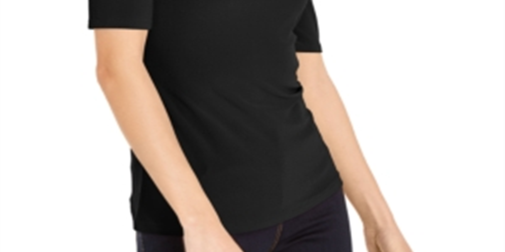 INC International Concepts Women's O Ring Cold Shoulder Top Black Size Small