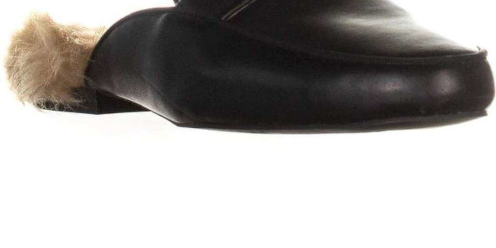 INC International Concepts Women's Gannie Leather Closed Toe Mules Black Size 6.5 M