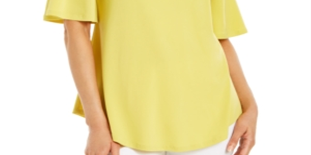 JM Collection Women's Cutout Cold Shoulder Top Yellow Size XX-Large