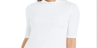 Charter Club Women's Supima Cotton Mock Neck Top White Size XX-Large