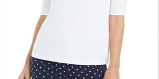 Charter Club Women's Supima Cotton Mock Neck Top White Size XX-Large