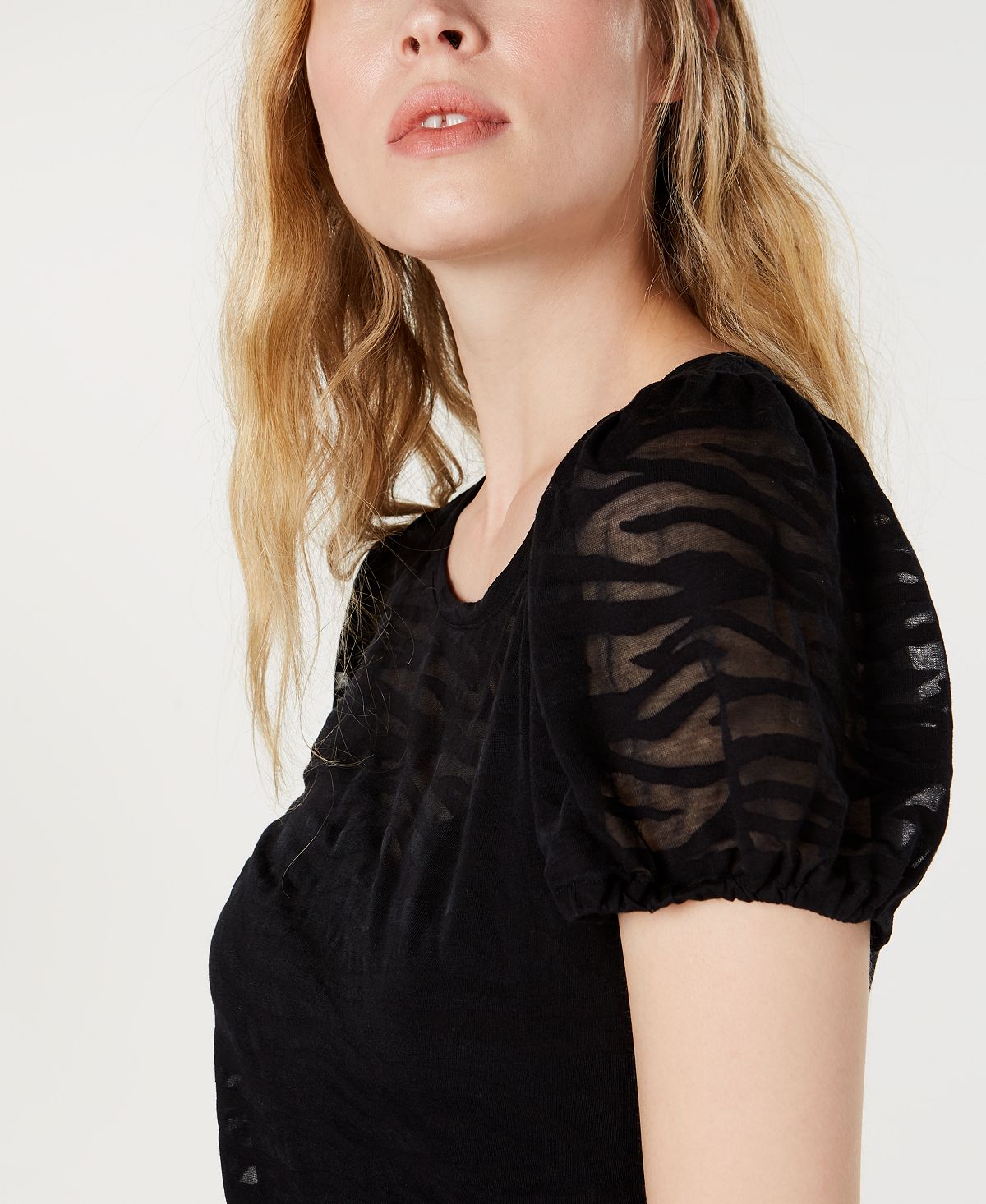 INC International Concepts Women's Crew Neck Top Black Size Medium