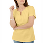 Karen Scott Women's Woven Split Neck Top Yellow Size Medium