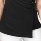 Alfani Women's Asymmetrical Wrap Top Black Size 2XL