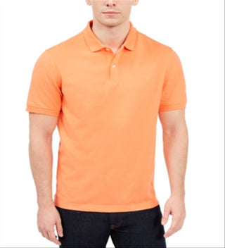 Club Room Men's Classic Fit Button Down Polo Orange Size X-Large