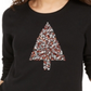 Style & Co Women's Embellished Tree Sweatshirt Black Size XX-Large