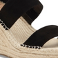 INC Women's 1 Platform Comfort Ankle Strap Catiana Almond Toe Wedge Buckle Espadrille Shoes Black Size 6 M