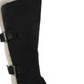 White Mountain Women's Padded Fur Trim Buckle Accent Santell Round Toe Block Heel Zip up Snow Boots Black Size 9.5 M