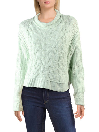 Free People Women's Merry Go Round Knit Sweater Green Size Small