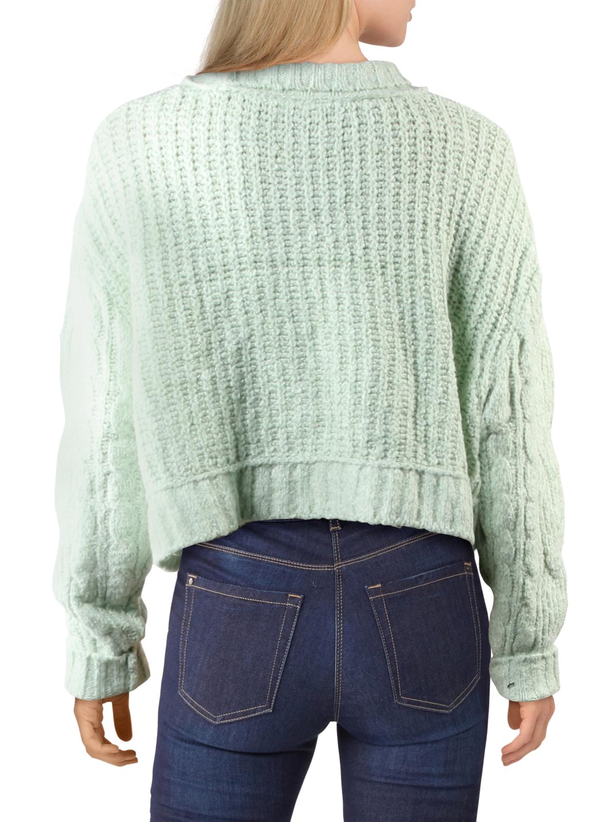 Free People Women's Merry Go Round Knit Sweater Green Size Small