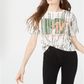 Love Tribe Juniors' Mtv Printed Cropped Graphic T-Shirt Snow White Size Small