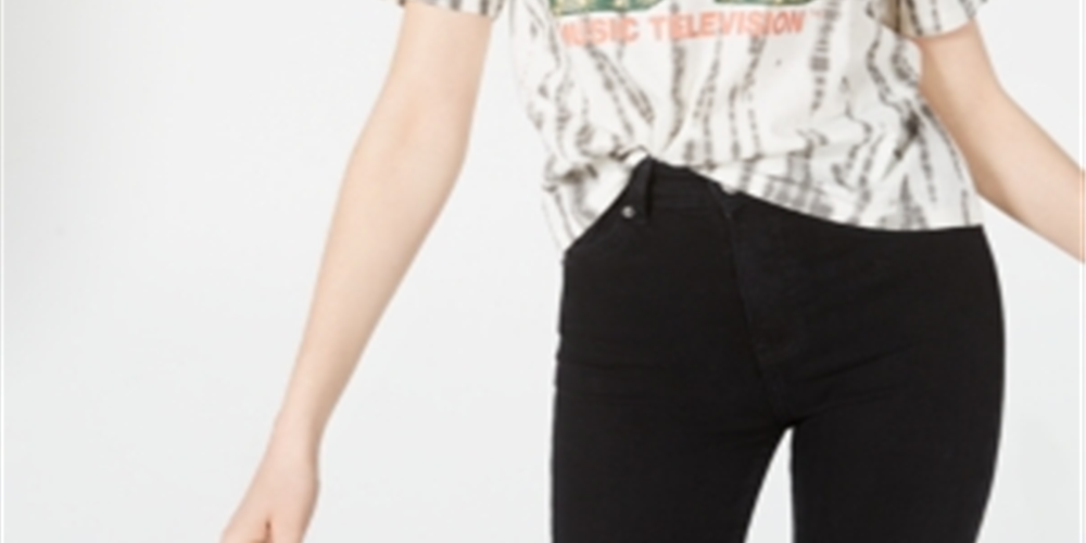 Love Tribe Juniors' Mtv Printed Cropped Graphic T-Shirt Snow White Size Small