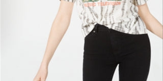 Love Tribe Juniors' Mtv Printed Cropped Graphic T-Shirt Snow White Size Small