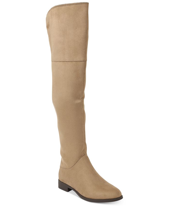 XOXO Women's Tristen Tall Studded Over the Knee Boots Brown Size 5.5