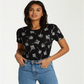 Billabong Women's Palm Tree New Soul Babe Crewneck Top Black Size M