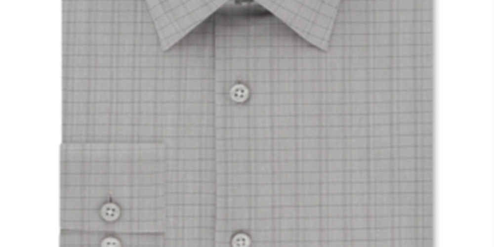 Calvin Klein Men's Infinite Color Slim Fit Non Iron Stretch Check Dress Shirt Gray Size 18X34X35