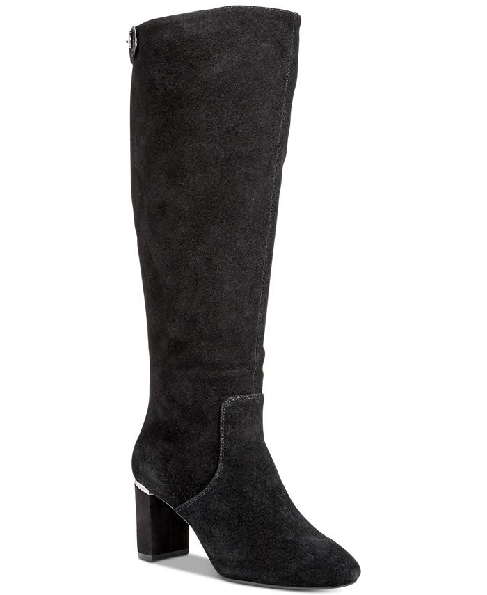 Alfani Women's Nessii Tall Block Heel Knee High Boots Gray Size 7 M