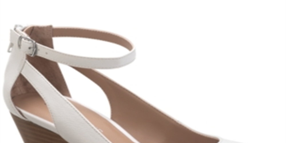 Sun + Stone Women's Miley Faux Leather Dressy Wedge Heels White Size 10 M