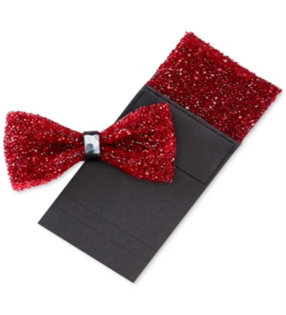 Tallia Men's Rhinestone Party Bow Tie Red Size Regular
