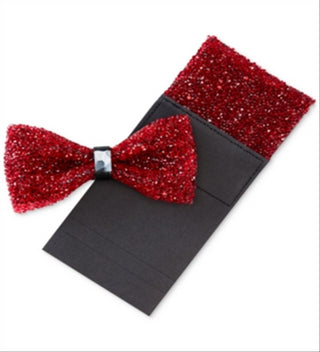 Tallia Men's Rhinestone Party Bow Tie Red Size Regular