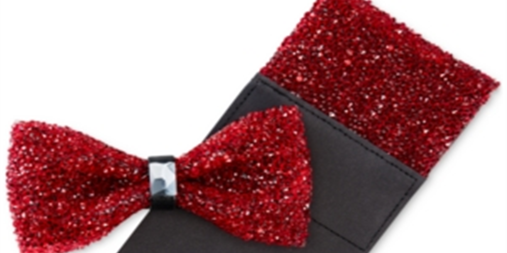 Tallia Men's Rhinestone Party Bow Tie Red Size Regular