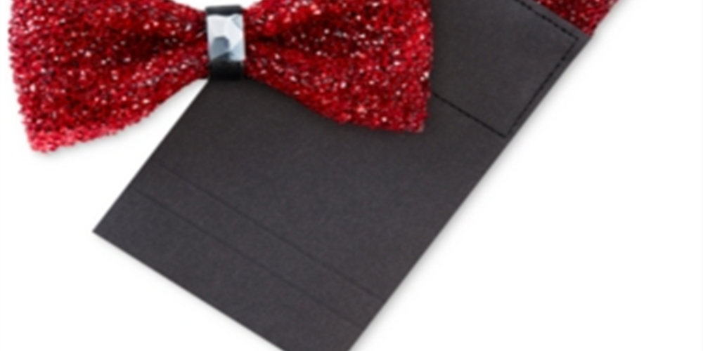 Tallia Men's Rhinestone Party Bow Tie Red Size Regular