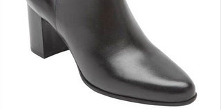 Rockport Women's Flex Gore Accent Camdyn Block Heel Zip up Leather Boots Black Size 8 M