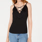 Bar III Women's Lace Trim Crisscross Camisole Black Size XX-Large