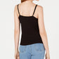 Bar III Women's Lace Trim Crisscross Camisole Black Size XX-Large