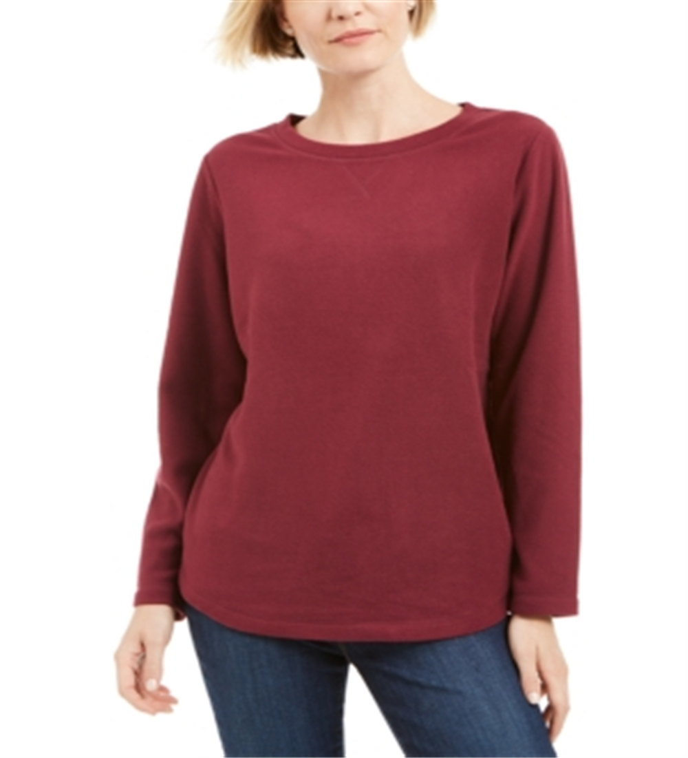 Karen Scott Women's Sport Fleece Sweatshirt Purple Size Small