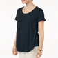 JM Collection Women's Scoop Neck T-Shirt Navy  Size X-Large