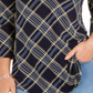 Charter Club Women's Printed V Neck Top Blue Size Small